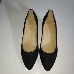 Talbots black Laney scalloped wedge shoes